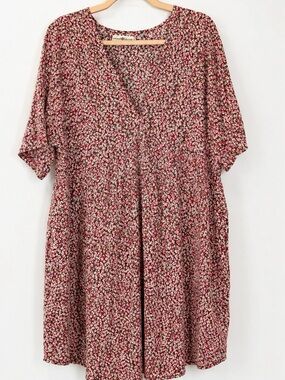 Natural Life Pink Floral V-Neck Women’s Dress